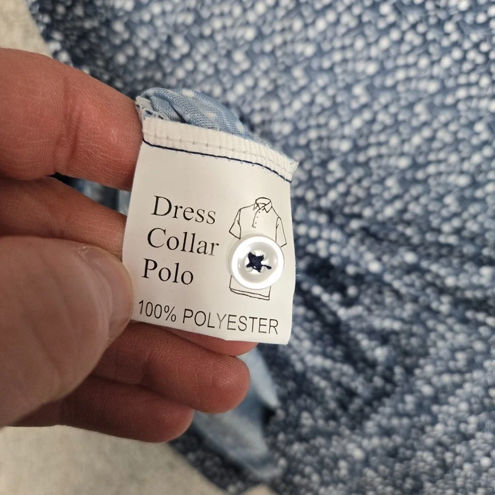 Collars and Co blue white floral Performance Dress Collar Polo Mens 3XL NEW - Picture 9 of 10
